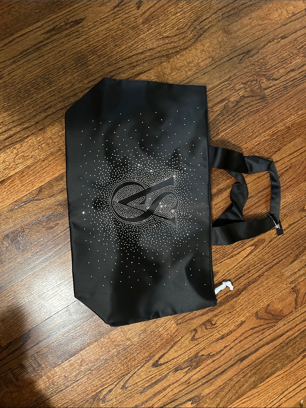 Victoria’s Secret Black Tote Bag with Rhinestone Monogram Design